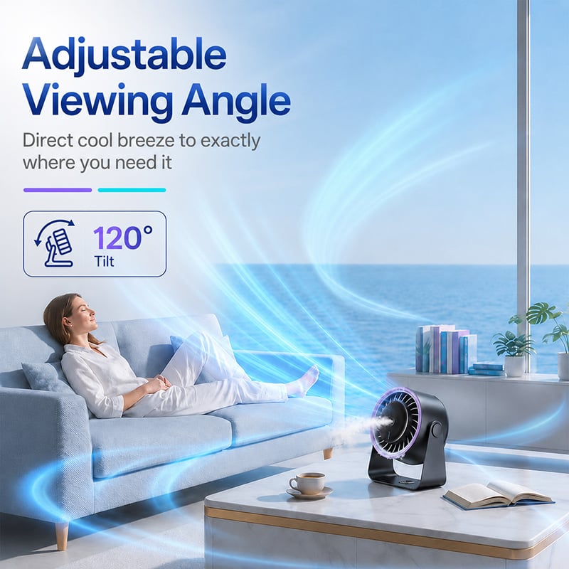 🏆80K+ SOLD🥇2026 SUMMER 49% OFF🔥Rechargeable Ice Misting Silent Cooling Fan