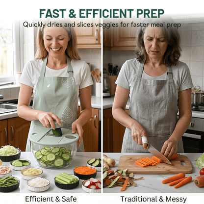 3-in-1 Salad Spinner Pro – Wash, Slice & Dry in Seconds