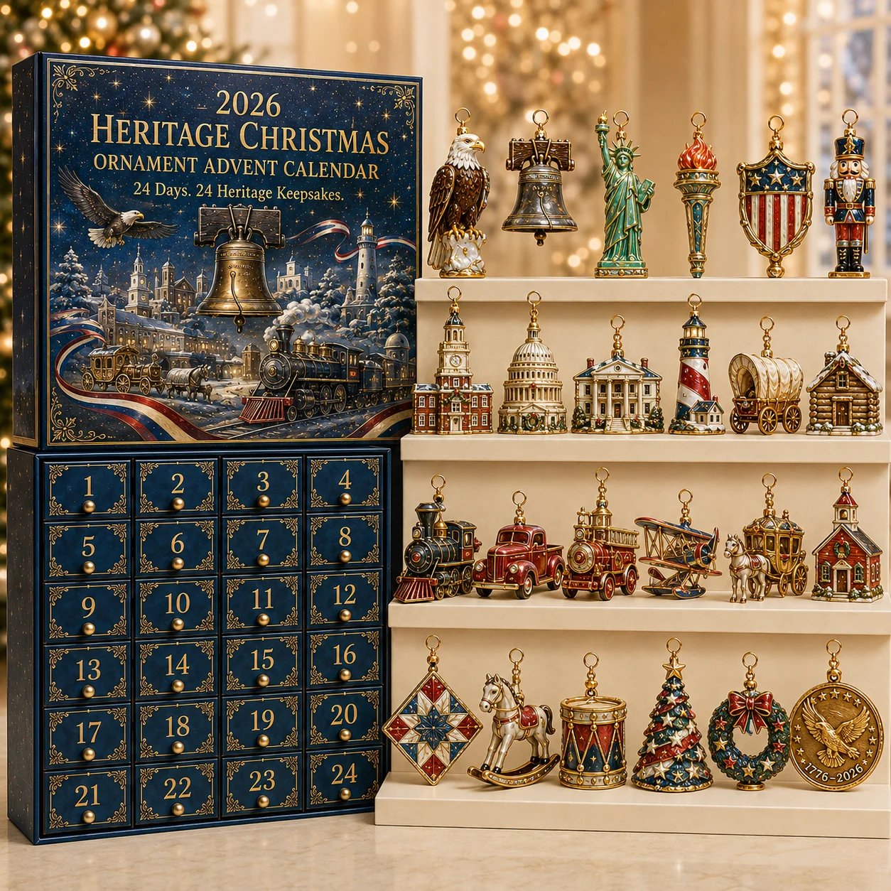⏰ Limited anniversary edition✨49% OFF!🔥America 250th Anniversary Heritage Christmas Advent Calendar