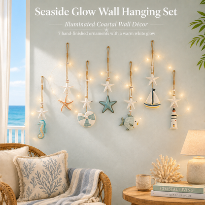 🌊✨ Seaside Glow Wall Hangings — Set of 7 🏡💙 Bring the Quiet Charm of the Coast Into Your Home 🌴🐚
