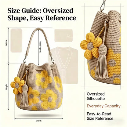 🌸NEW ARRIVAL LIMITED TIME OFFER ✨🌻Crochet Bucket Bag for Women——One tote. Endless summer vibes.🌼