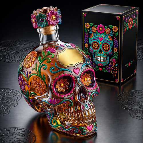 🔥🍷Limited edition Day of the Dead tequila bottle🎁