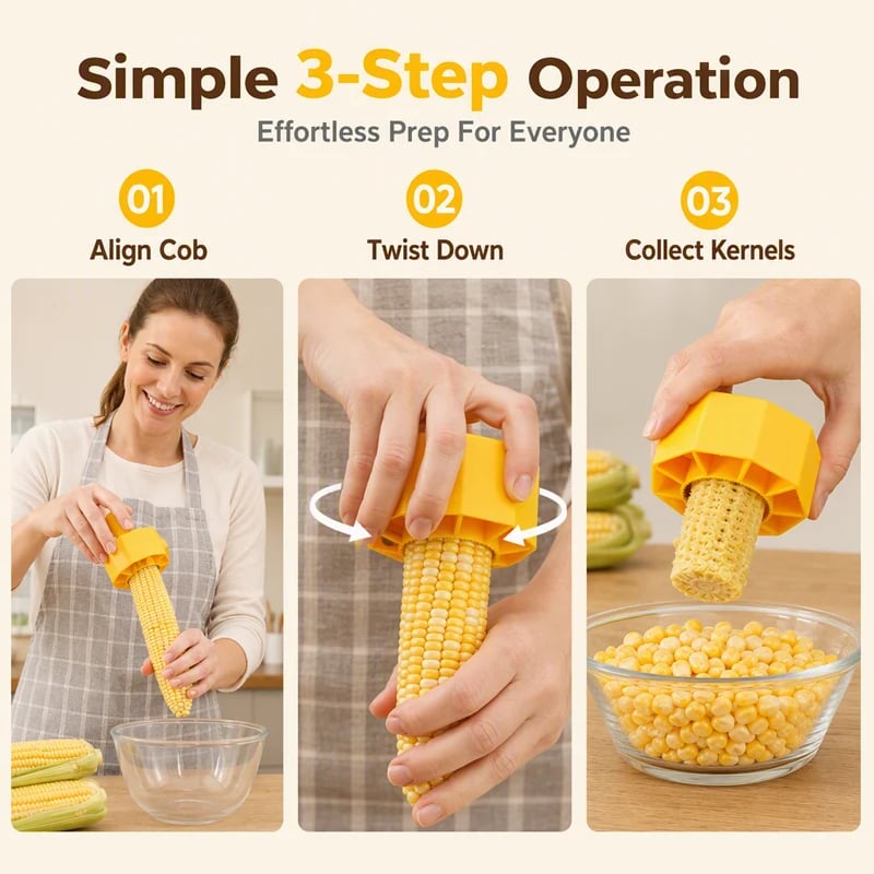 🌽🔥 Fresh Corn Stripper  | Fast & Easy Corn Kernel Remover