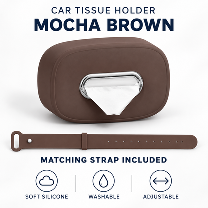 🚗 50% OFF Car Headrest Tissue Box Holder – Soft Silicone, Easy Reach & Washable