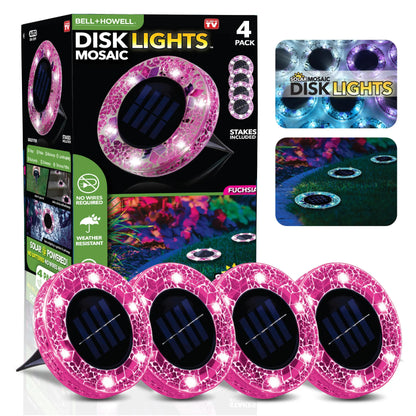 ✨4/8 Pack Solar Outdoor Mosaic Disk Lights, Waterproof Decorative Pathway LED Light