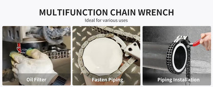Heavy Duty Chain Oil Filter Wrench | Adjustable Removal Spanner for Auto Maintenance