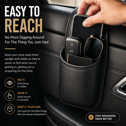 TRENDING NOW | Car Phone Storage Pocket – Slim Adhesive Organizer for Phones, Keys, Cards, Tickets & Sunglasses