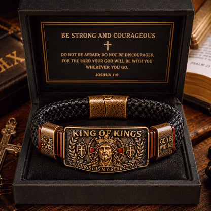 ✝️KING OF KINGS bracelet - 🙏Fit: Flexible design – fits most wrists (7–10.5 in)