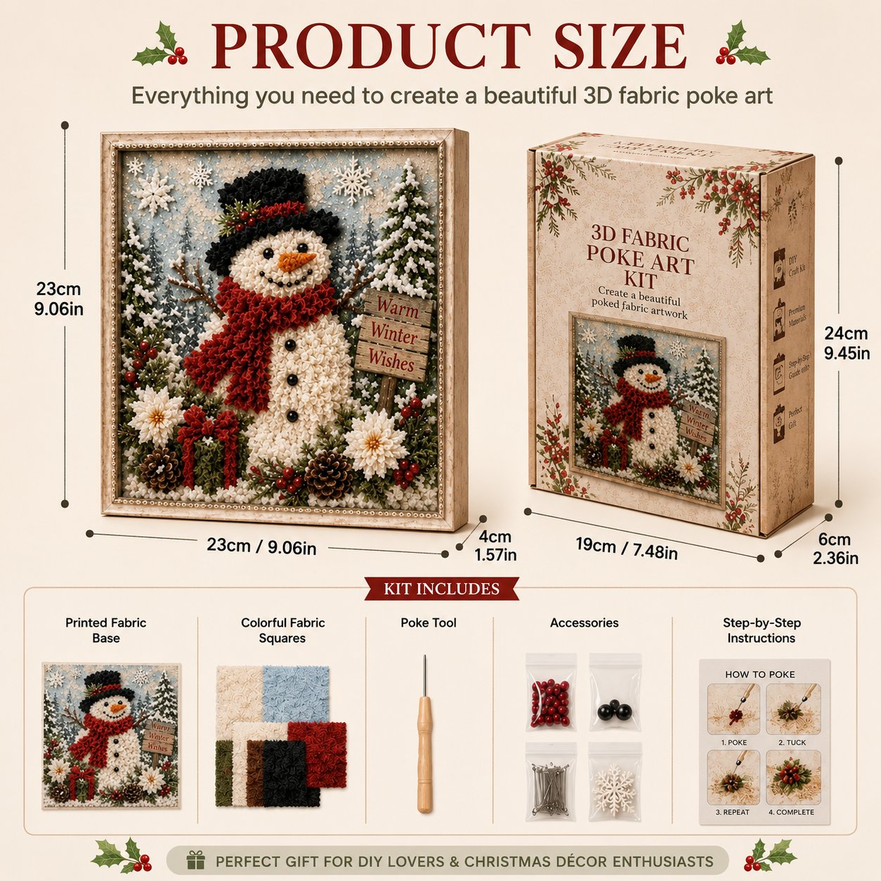 3D Snowman Christmas Art Kit