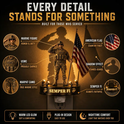 🔥LAST DAY 49% OFF- 🎇U.S. Marine Corps Semper Fi Shadow Night Light