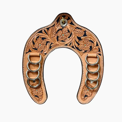 🔥 LAST DAY 57% OFF - Handcrafted Leather Horseshoe Wild Rag Holder | Western Scarf & Bandana Organizer (📦Buy 2 Free Shipping)