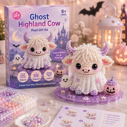 ⏳ Last Day 49% OFF – 🎃 Beginner-Friendly Halloween Highland Cow 3D Pearl Bead DIY Kit | Complete Kit with All Tools & Step-by-Step Guide Included 💕