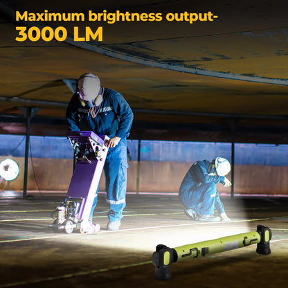 [Father's Day Gift] 5200mAh LED magnetic rechargeable light strip, 3000 lumens, with hook, ideal for mechanics, auto repair, and garage use.
