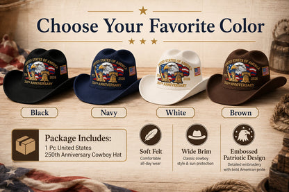 🔥LAST DAY 49% OFF - 🤠Unisex Patriotic-Themed Felt Cowboy Hat🦅💙