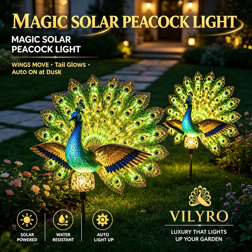 🔥Last Day 69% OFF🦚Solar Peacock Garden Sculpture