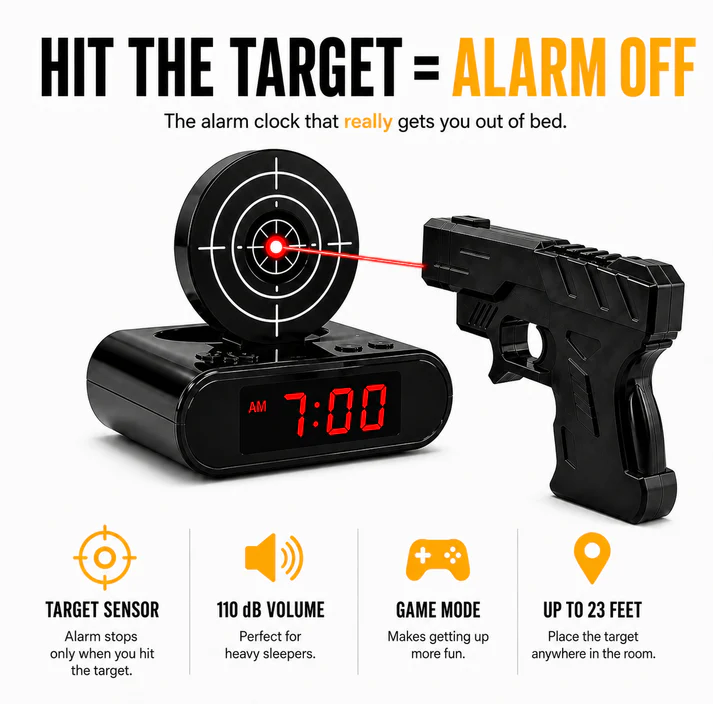 🎯 Fun Pistol-Shooting Alarm Clock⏰— Make Every Morning a Game