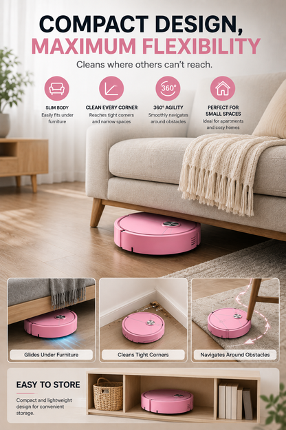 3-in-1 Smart Robot Vacuum & Mop – Powerful Suction for Effortless Daily Cleaning