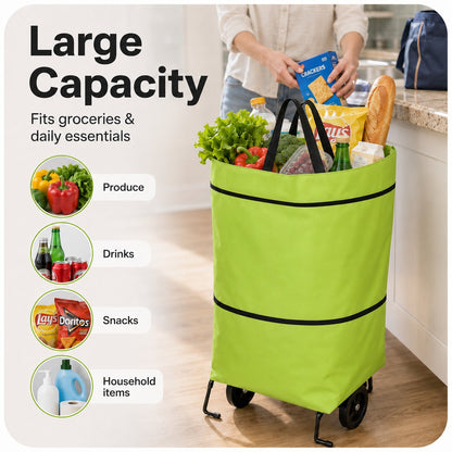 🛒 Large-capacity folding push-pull shopping bag - The perfect choice for large-scale shopping trips