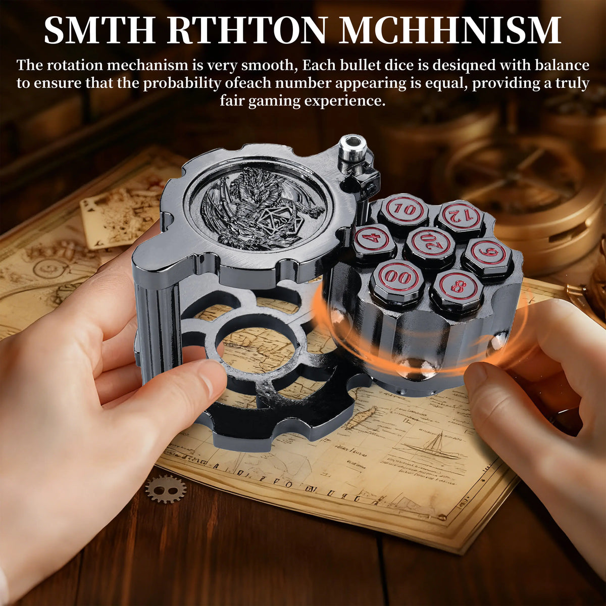 7PCS Metal Revolver Dice Set - Bullet-Design Polyhedral Game Pieces with Industrial Look, Premium Accessory for Tabletop Play RPG Games, Gift for Players