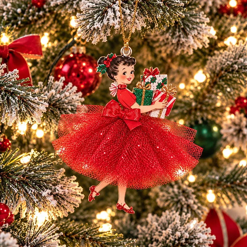 🎄 Vintage Christmas Lady Ornaments – Bring Back the Magic of the 1950s ✨