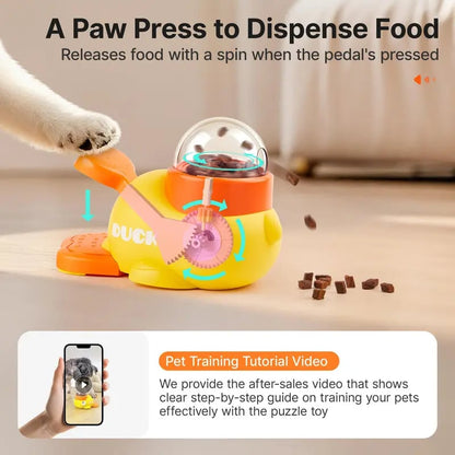 🐈 Duck Paw Press Treat Dispenser | Interactive IQ Puzzle Feeder for Cats & Small Dogs