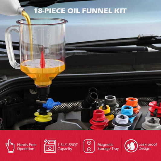 18-Piece Master Engine Oil Funnel Kit