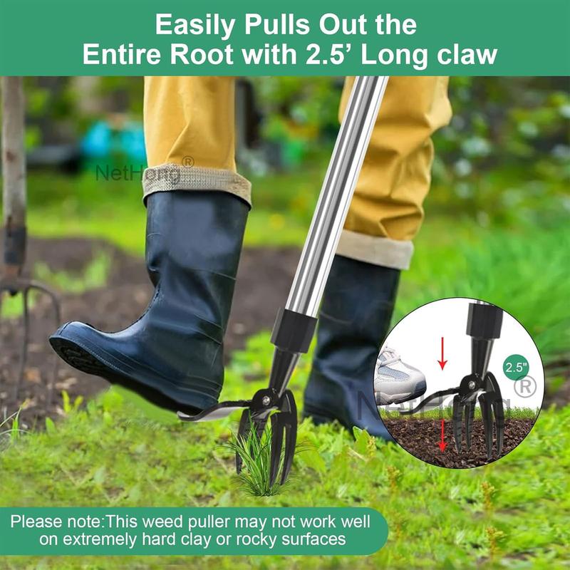 4-Claw Stand Up Weeder – Remove Weeds Without Bending, Pulling or Kneeling