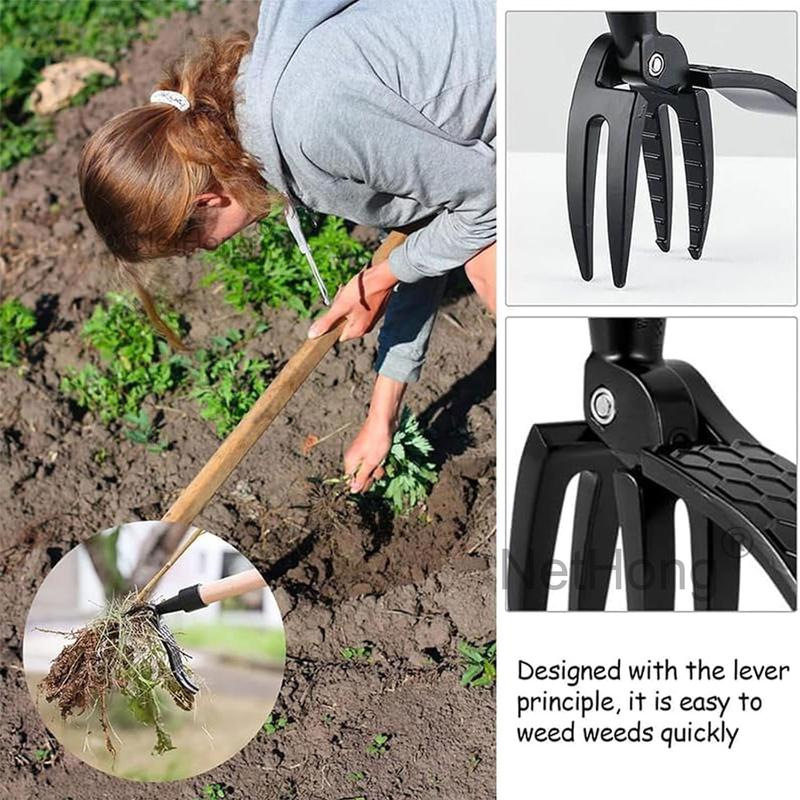 4-Claw Stand Up Weeder – Remove Weeds Without Bending, Pulling or Kneeling