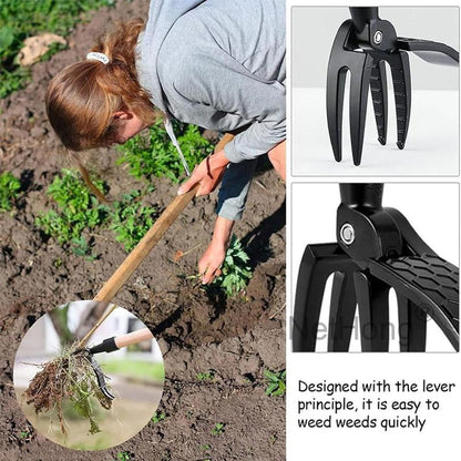 4-Claw Stand Up Weeder – Remove Weeds Without Bending, Pulling or Kneeling