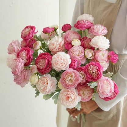 🌸 Lifelike Luxury Peony Flowers – No Watering, No Wilting, Just Lasting Beauty! 💐✨