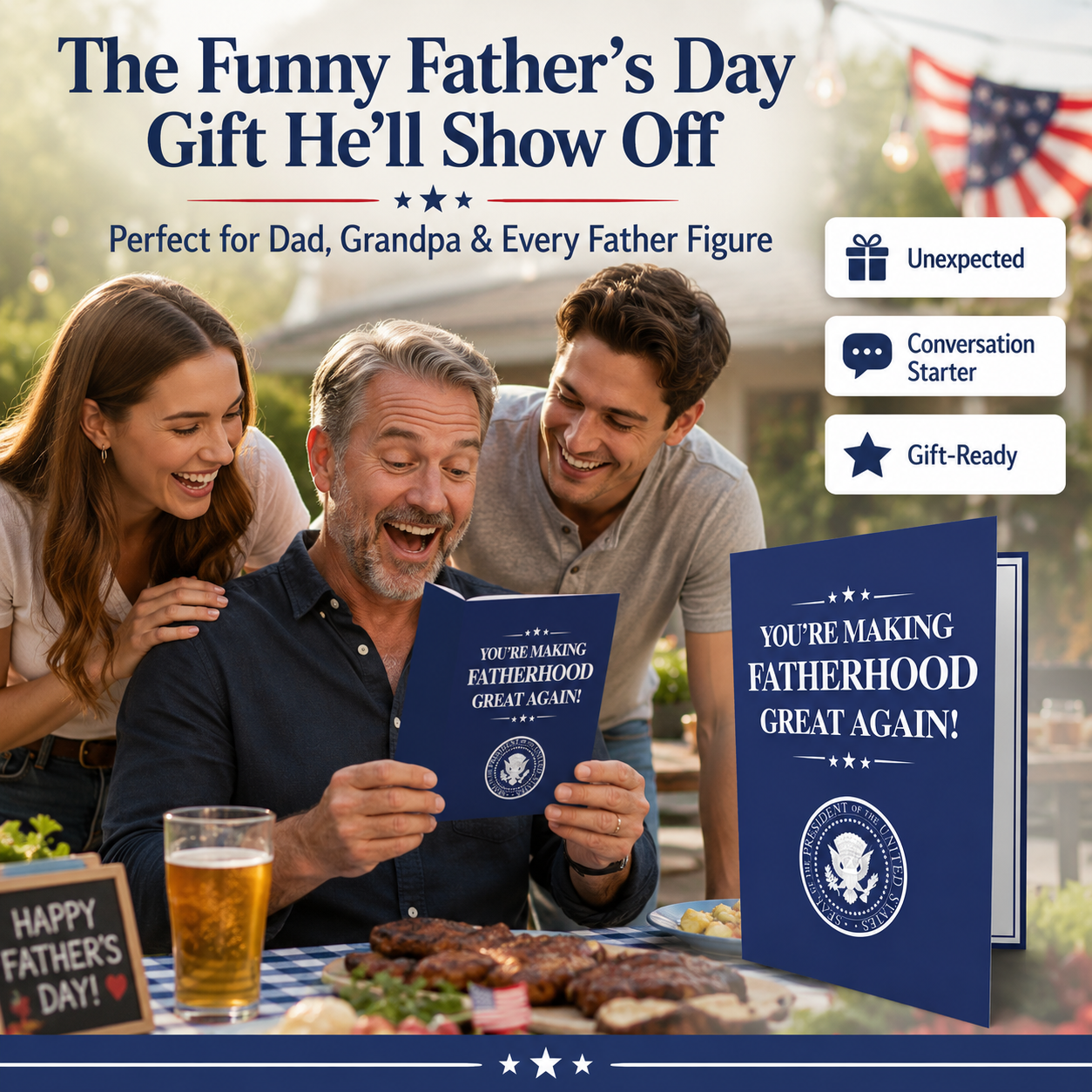 🎉Funny Fathers Day Card with Sound– The Gift Dad Won't Stop Playing! 📣😉