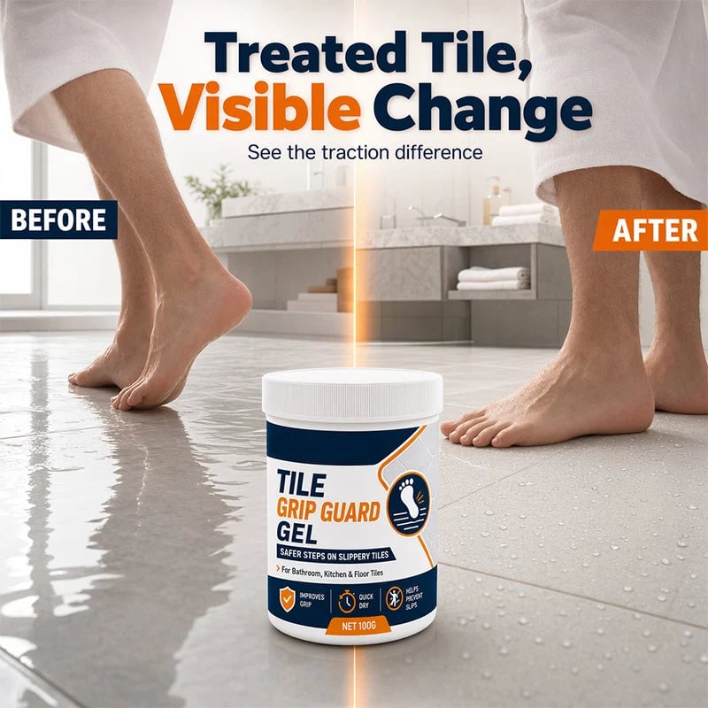 🏠 Anti-Slip Tile Grip Gel – Reduce Slippery Floors Fast with Quick-Dry Formula 💧