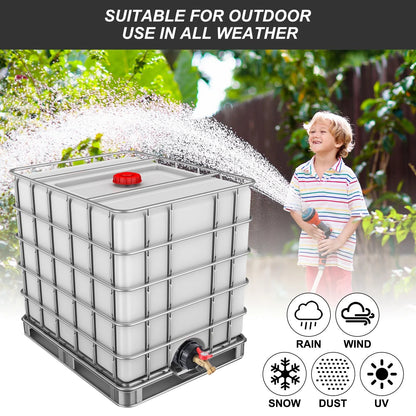 🛠️💧275-330 Gallon IBC Tote Tank Adapter - 2.44" Fine Thread, 1/2" NPT × 3/4" GHT Male Fittings with Garden Hose Quick Connector