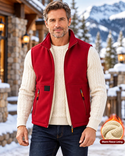 Men's Winter Fleece-Lined Zip-Up Vest