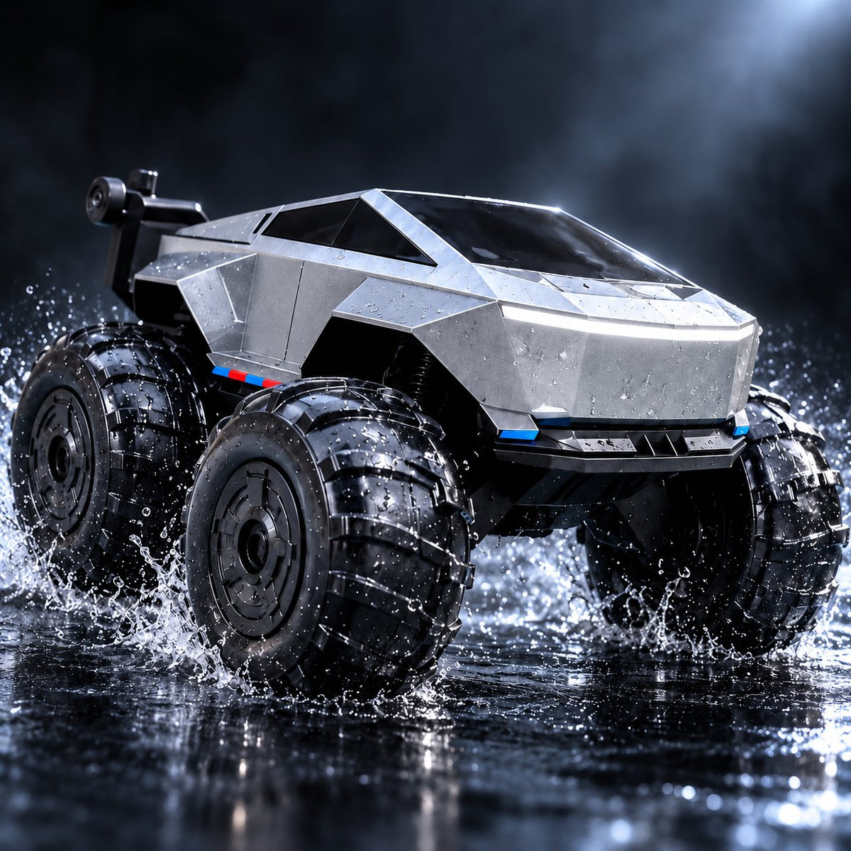 Cyberpunk Mecha Amphibious RC Stunt Car for Kids Outdoor Play, Pool & Beach Entertainment, Holiday Gift