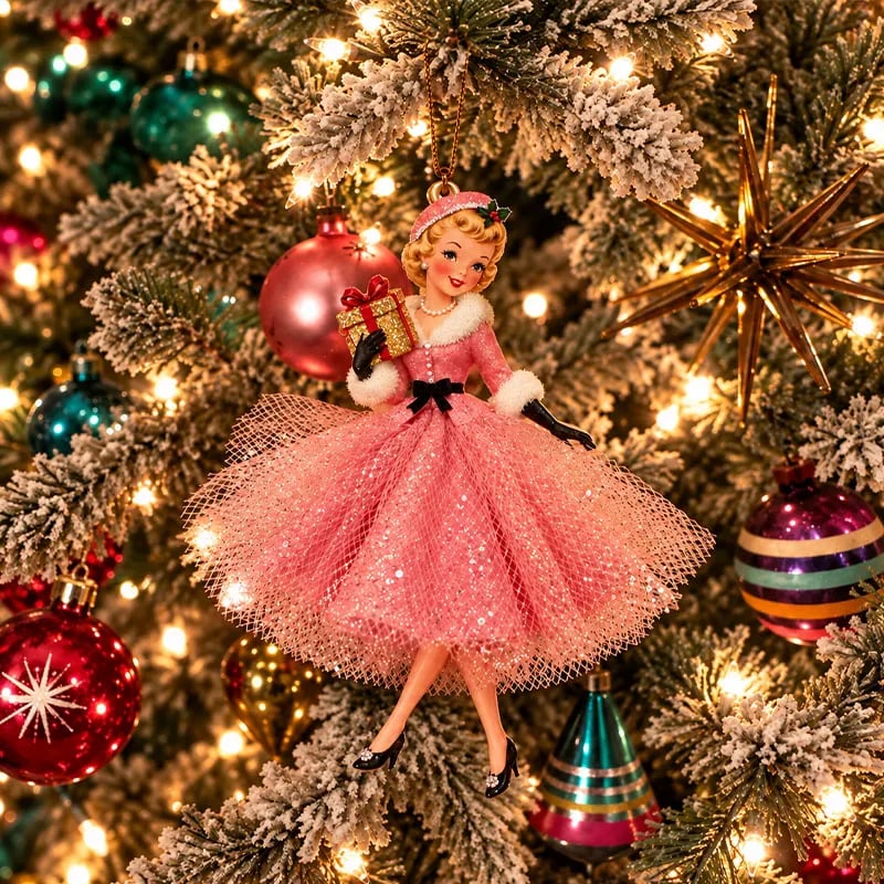 🎄 Vintage Christmas Lady Ornaments – Bring Back the Magic of the 1950s ✨