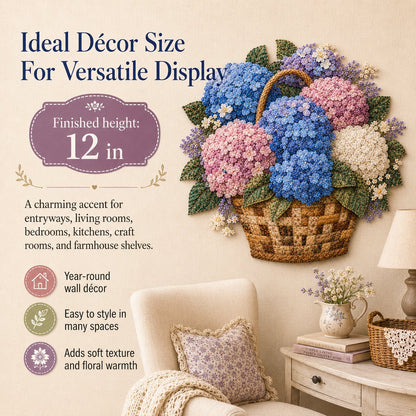 🌸Floral Basket Patchwork DIY Kit | 3D Layered Fabric Flower Art Craft for Home Decor & Gifts
