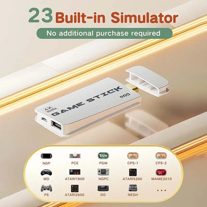 2026 Upgraded Retro Game Stick, 4K HDMI Classic Video Games, Built-in 23 Emulators, 40000+ Games, Plug and Play Video Gaming Stick with Upgrade Dual Controllers