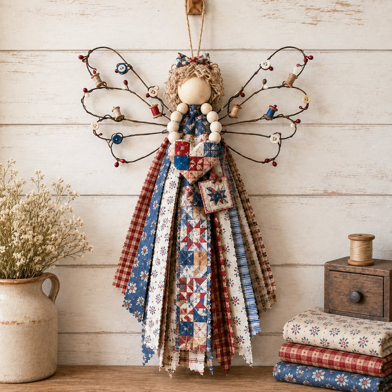 🪽 Angel Fabric Hanging DIY Kit – Create a Beautiful Handmade Angel Decoration