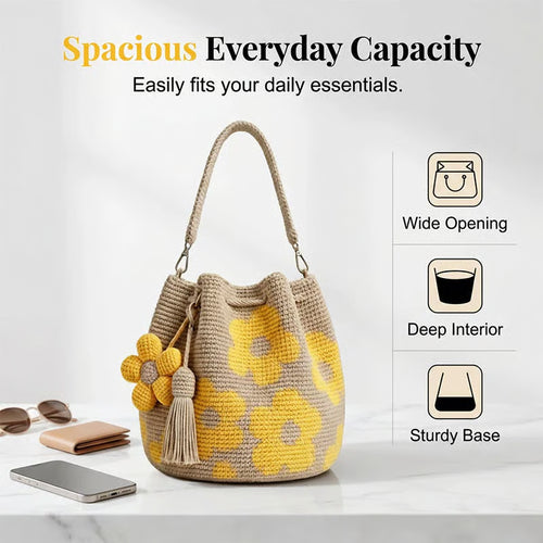🌸NEW ARRIVAL LIMITED TIME OFFER ✨🌻Crochet Bucket Bag for Women——One tote. Endless summer vibes.🌼
