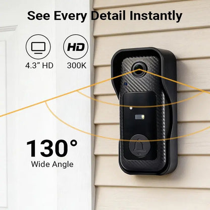 Wireless Video Doorbell Camera with Color Screen and Night Vision