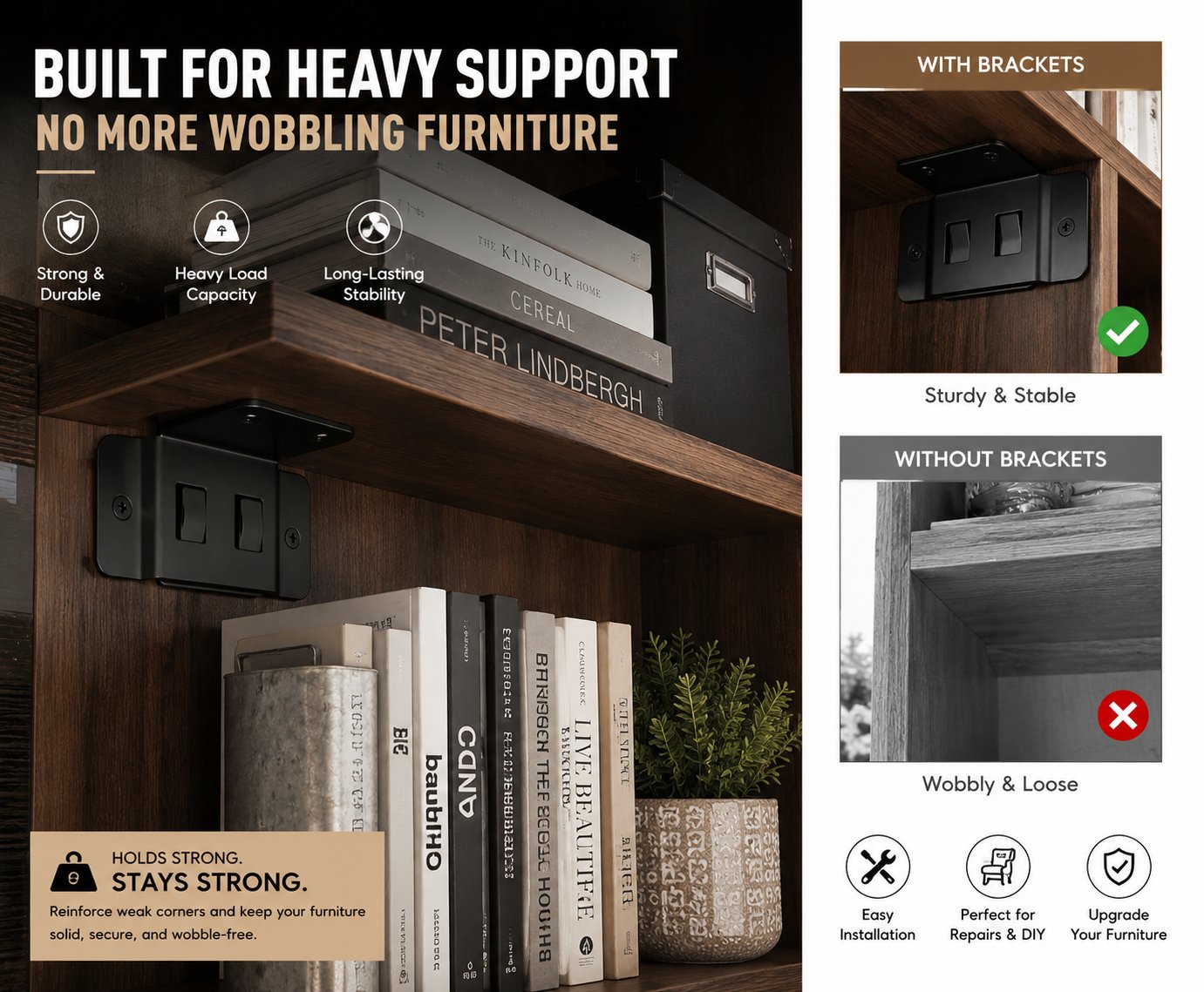 🔥LAST DAY 49% OFF - 🛠️Heavy-Duty Corner Brackets – Quick Fitting L Shape Furniture Joint Braces
