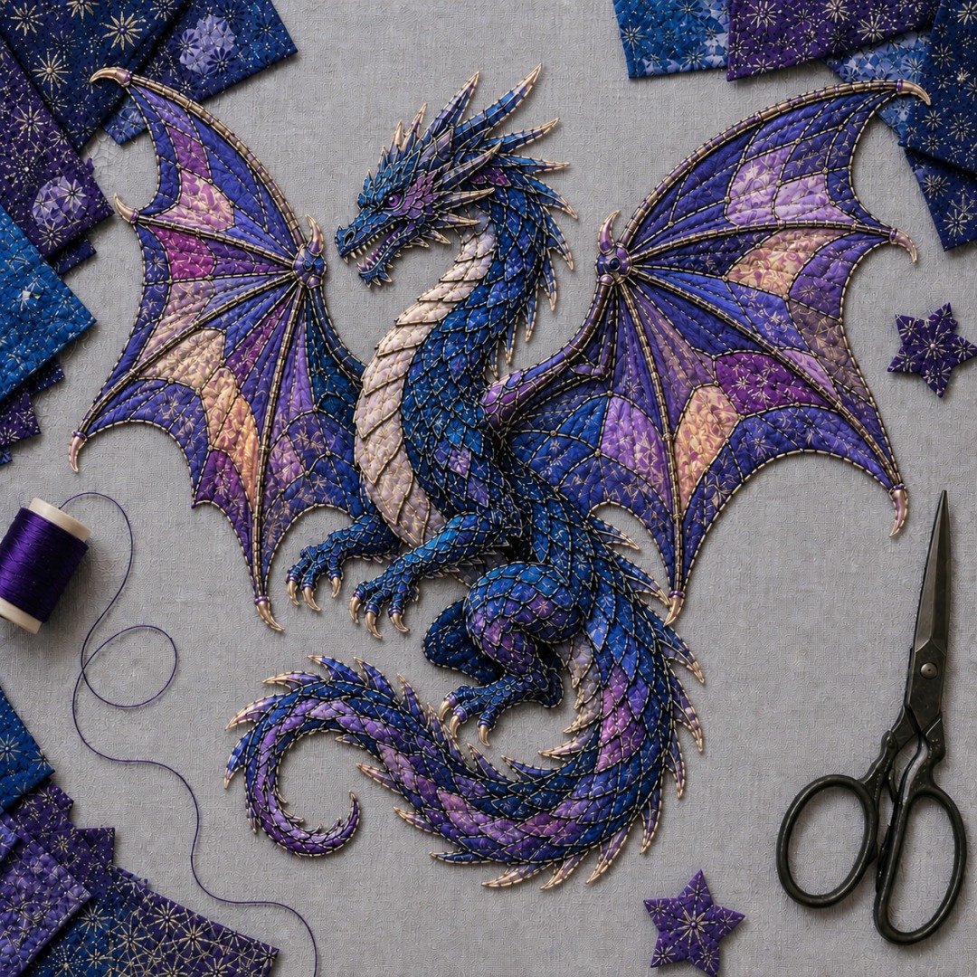 🌙 Beginner-Friendly Mythic Wilds DIY Patchwork Art Kit – Complete Sewing Craft Set 💕