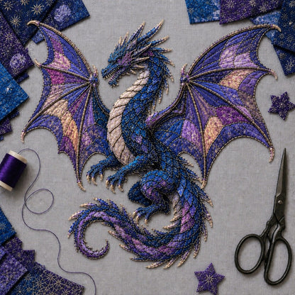 🌙 Beginner-Friendly Mythic Wilds DIY Patchwork Art Kit – Complete Sewing Craft Set 💕