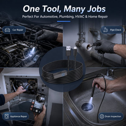 Flexible Type-C Inspection Camera With LED Light