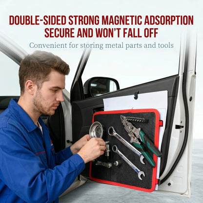 Magnetic Tool Mat & Holder | 12.8"x9.8" Flexible Magnetic Tray for Garage Workshop, Scratchproof PVC Surface with Non-Slip Grip | Auto Repair, Toolbox Organizer for Mechanics & DIY fathersdaygift