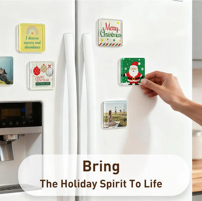 ☀️📸 2"×2" Clear Acrylic Magnetic Photo Frames – DIY Fridge Magnets for Summer Memories 🧲✨