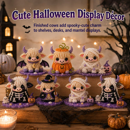 ⏳ Last Day 49% OFF – 🎃 Beginner-Friendly Halloween Highland Cow 3D Pearl Bead DIY Kit | Complete Kit with All Tools & Step-by-Step Guide Included 💕