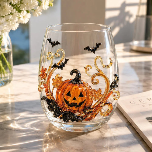 🔥 Last Day of Halloween Clearance Sale! 🎃 3D Halloween Artisan Glass Cups, Festive Parties & Cozy Fall Home Bar Vibes