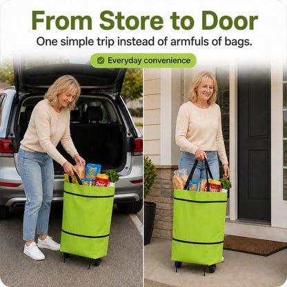 🛒 Large-capacity folding push-pull shopping bag - The perfect choice for large-scale shopping trips